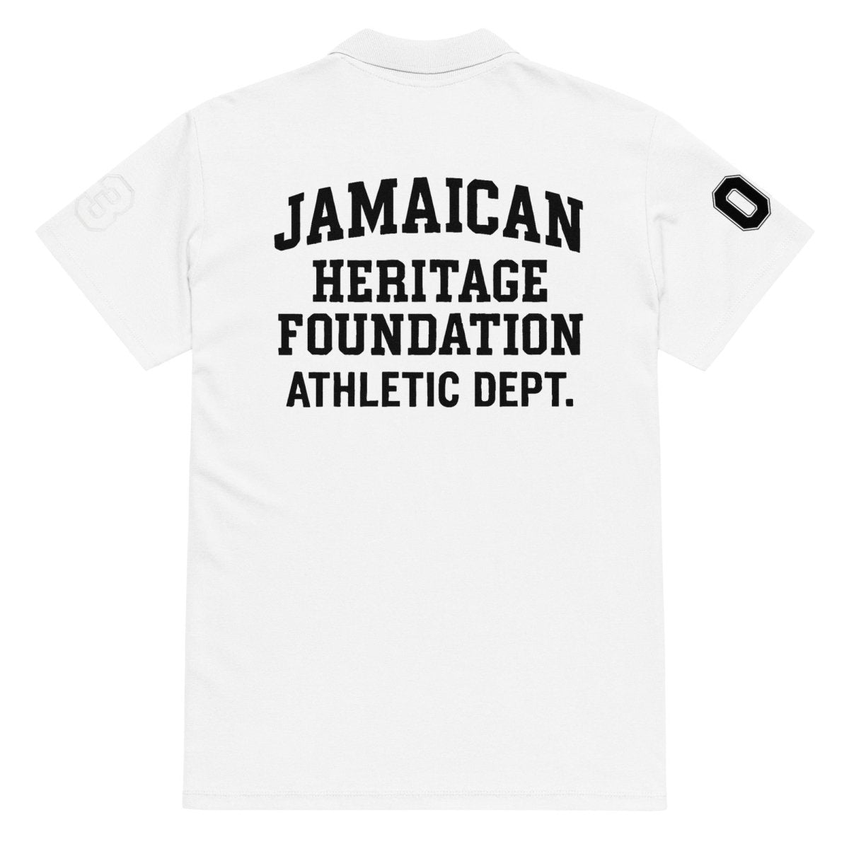 Jamaica Heritage Premium White Unisex Polo Shirt. - Chinchilla Choons